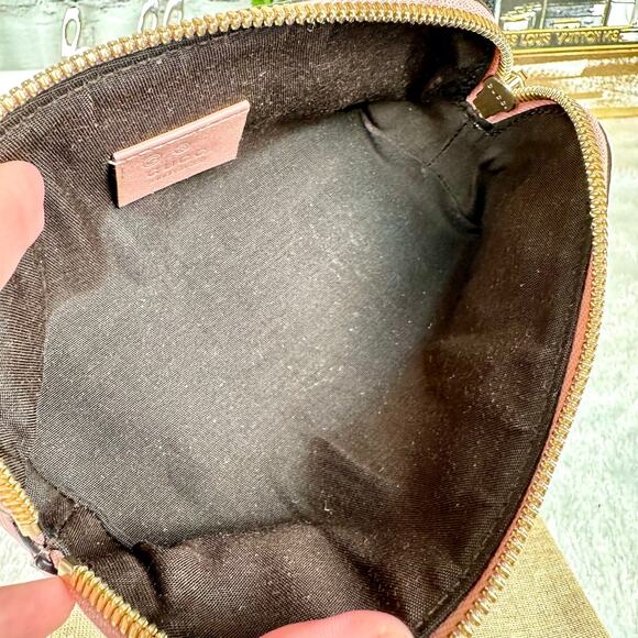GUCCI pink guccissima leather wristlet cosmetic pouch bag Very Pretty! GREAT - Picture 11 of 16